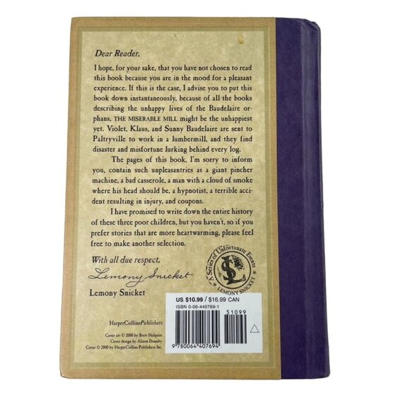 The Miserable Mill Lemony Snicket Book 4 A Series of Unfortunate Events u - Picture 2 of 6